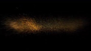 Siyah soyut arkaplan üzerinde ışık efektli sinematik başlıklı İş Dönüşümü Altın Metni. 4K 3D görüntüleme alfa kanalı 4444 ile izole edilmiş şeffaf. 