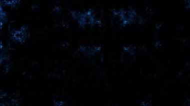 Siyah arkaplan kavramında soyut 3D döngü mavi bulut dijital devre akışı. 4K kusursuz döngü güzel hareketli dalgalanan noktalar parlayan odaksız parçacıklar. Bilim, Siber, teknoloji geçmişi.