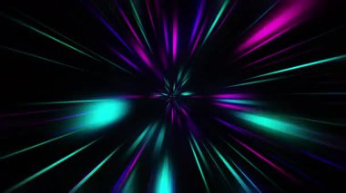 Işıldayan pembe radyal parlak ışın fütüristik arka planının döngü animasyonu. Parlak ışıklarla soyut hareket arkaplanı. 