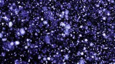 Soyut, pürüzsüz döngü yüzen mavi kıvılcım parçacıkları kara soyut arka plan üzerinde animasyon etkisi, etkinlik, VJ, konser, başlık, fragman, sunum gösterisi. 