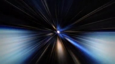 Güzel merkezli VJ döngüsü. Teknoloji arka planı için soyut mavi parlak ışık. Parlak ışıklarla soyut hareket arkaplanı. 