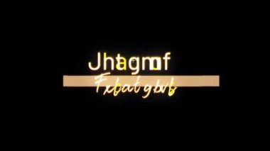 Başlık metni Kuantum Mekaniği, Siyah Arkaplan 'da altın metin çizimini bozdu. 4K 3D kusursuz döngü kuantum mekaniği altın metni arıza efektli. İzole edilmiş alfa kanalı Prores 444konseptini uygula 