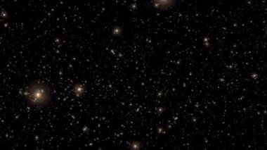 Siyah soyut arkaplan üzerinde düşen güzel altın yıldız toz parçacıkları.