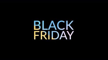 Kara Cuma altın metni soyut dijital Hitech teknolojisi fütüristik 3D sinema başlığı siyah zemin üzerine. İş ağı teknolojisi tanıtımı için animasyon.