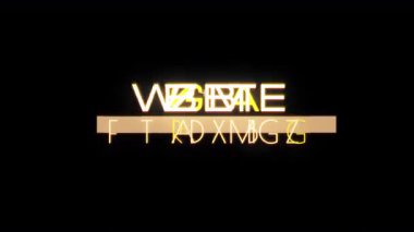 Alfa kanalı Quicktime Prores 444 ile izole edilmiş siyah arkaplan üzerinde ışık yansıtan dijital pazarlama hatası metni. 