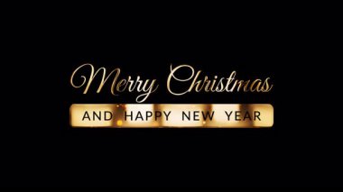 Mutlu Noeller ve mutlu yeni yıl altın metinleri hafif hareket hatası etkisi olan canlandırma soyut geri grund.Alfa kanalı Quicktime Prores 444 ile izole edilmiş 