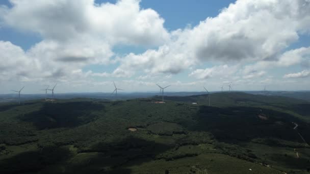 Wind Turbine Aerial Wind Turbine Electric Energy — Stock Video