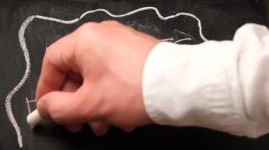 Tahtaya uzaktan eğitim yazıları, beyaz tebeşir, el yazısı, kapat