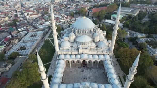 伊斯坦布尔的清真寺 空中苏莱曼尼亚清真寺 — 图库视频影像