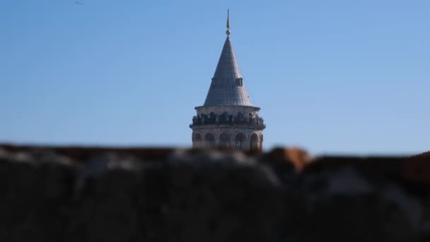 Galata Turm Historisches Symbol Galata Turm Istanbul — Stockvideo