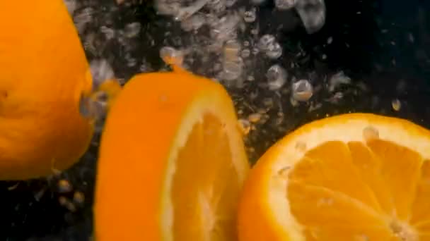 Λεμόνι Λεμόνι Πιτσιλίσματα Νερό Αργή Κίνηση — Αρχείο Βίντεο