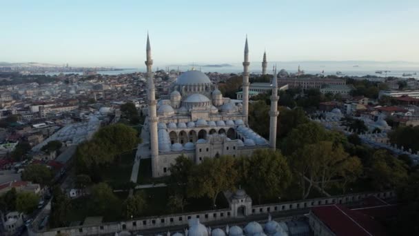 Ιστορικό Τζαμί Εναέρια Ιστορικό Τζαμί Στην Κωνσταντινούπολη Τουρκία — Αρχείο Βίντεο