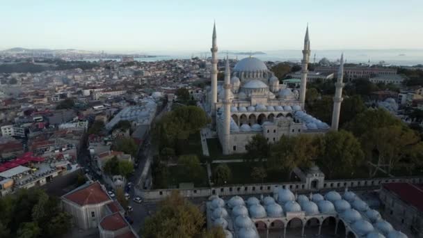 Mezquita Suleymaniye Mezquita Aérea Suleymaniye Estambul — Vídeos de Stock