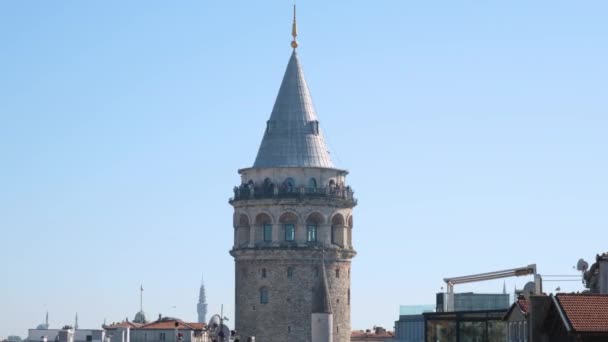 Galata Tower Historical Symbol Galata Tower Istanbul — Stock Video