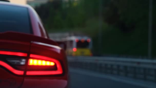 Stop Lambası Otomobil Arka Lambası Kırmızı Işık — Stok video