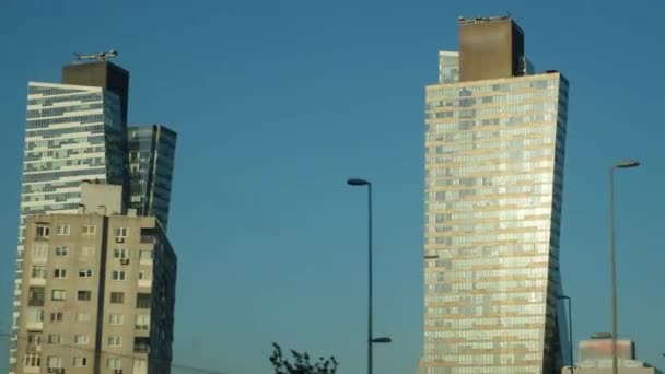 Ουρανοξύστες Κτίρια Τύπου Κατοικίας Και Ουρανοξύστες — Αρχείο Βίντεο