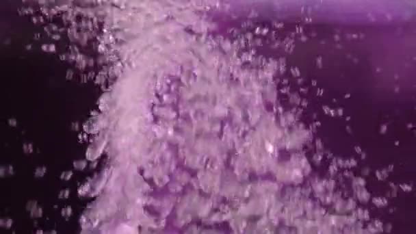 Blase Wasserblase Auf Lila Hintergrund Zeitlupe — Stockvideo