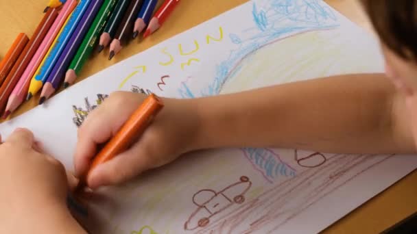 Eğitim Için Resim Çocuk Resmi Çizim — Stok video
