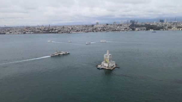 Bosphorus Aerial Istanbul Bosphorus View Ships — Vídeos de Stock