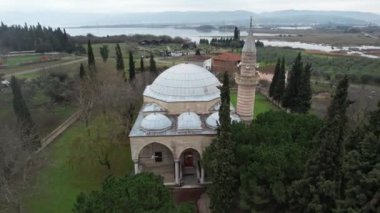 mosque, aerial historical small mosque 