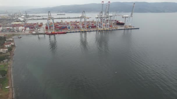 Kargo Portu Ithalat Ihracat Için Hava Konteynır Limanı — Stok video