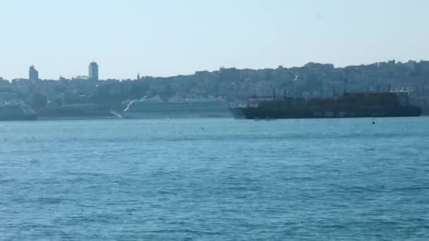 Istanbul Istanbul Los Barcos Expiran Tiempo — Vídeo de stock