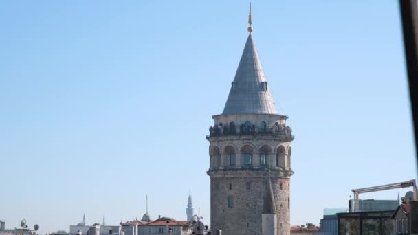 Galata Turm Historisches Symbol Galata Turm Istanbul — Stockvideo