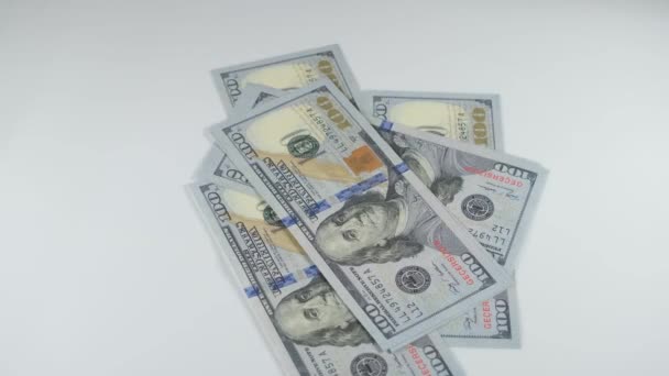 Händerna Räknar Amerikanska Dollarsedlar Eller Betala Kontant Pengar Bakgrund — Stockvideo