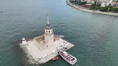 Bakireler Kulesi, İstanbul 'daki Havacılık Bakireleri Kulesi. Yüksek kalite 4k görüntü