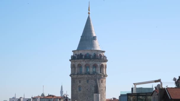 Wieża Galata Symbol Historyczny Wieża Galata Stambule — Wideo stockowe