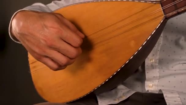 Saz Traditioneel Muziekinstrument Turks Saz Close — Stockvideo