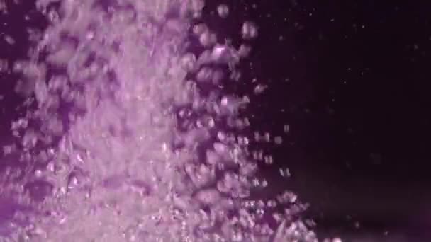 Bellen Waterbellen Paarse Achtergronden Slow Motion — Stockvideo