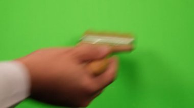 boya fırçası yeşil ekran, boya fırçası 4k video ile yeşil arkaplan