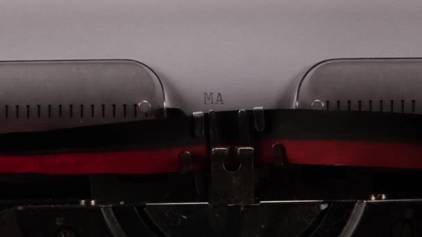 打字机 打字机上的行销词 古董货 — 图库视频影像