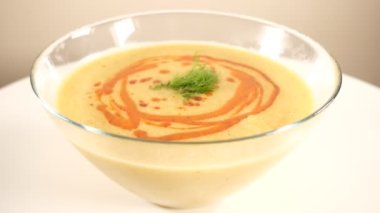 Mercimek çorbası, dereotlu mercimek çorbası ve sos pikap. Yüksek kalite 4k görüntü
