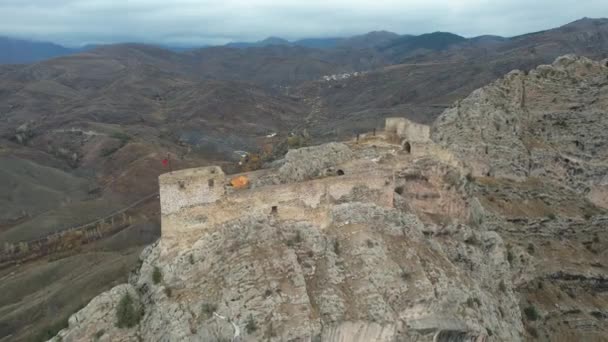Castelo Medieval Castelo Medieval Aéreo Gumushane Peru Imagens Alta Qualidade — Vídeo de Stock