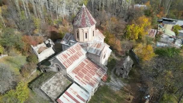 Κεραία Ιστορική Ορθόδοξη Πέτρινη Γεωργιανή Εκκλησία Στη Γαλοπούλα Tas Τζαμί — Αρχείο Βίντεο