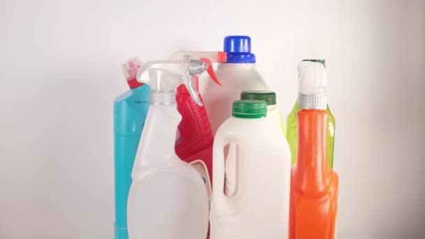 Plastic Flessen Plastic Flessen Sluiten Dicht Hoge Kwaliteit Beeldmateriaal — Stockvideo