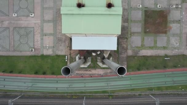 コカエリイズミットの空中紙工場と煙突 高品質の4K映像 — ストック動画