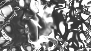 3D soyut sanat eseri gerçeküstü 3D organik uzaylı düzlemi ya da eğri eğri dalgalı düz ve yumuşak biyoformlarda gri arka planda parlak cam parçaları olan gümüş metal krom maddeler.