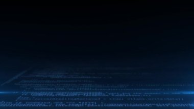 Yazılım kaynak kodu. Programlama kodu. Bilgisayar ekranında programlama kodu. Ofiste program kodları üzerinde çalışan geliştirici. Kaynak kodu fotoğrafı. Teknoloji geçmişi. Hologram efektli 4k animasyon