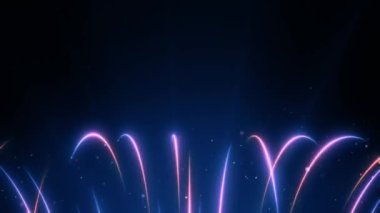 Animasyon döngüsü teknolojisi çok renkli ışık rastgele çizgileri siyah üzerine dalga animasyonu. Soyut karanlık hareket eğimli ışık, fütüristik arka plan hareketini izler. Sanatsal çizgiler parlayan ışık VJ döngüsü.