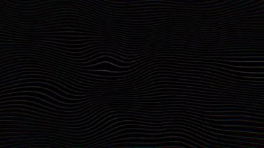 Dijital dalga Futuristik teknolojisi soyut arkaplan animasyonu 3D parçacık çizgileri türbülans, siyah arkaplan türbülans desenleri. Parçacık bağlantısı, minimal biçim dalga deseni dikişleri