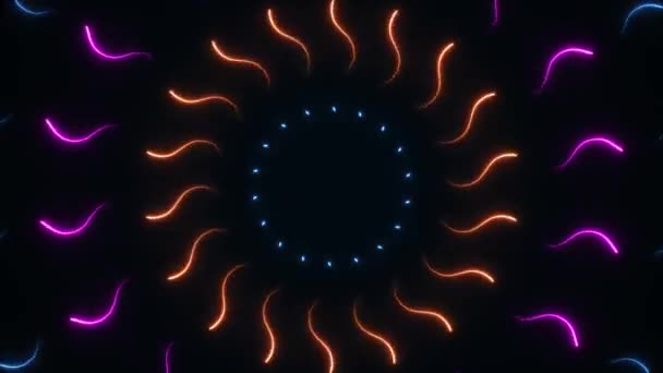 Abstrakcyjne Neonowe Tło Kolorowymi Wiązkami Światła Futurystyczna Koncepcja Fali Jasną — Wideo stockowe