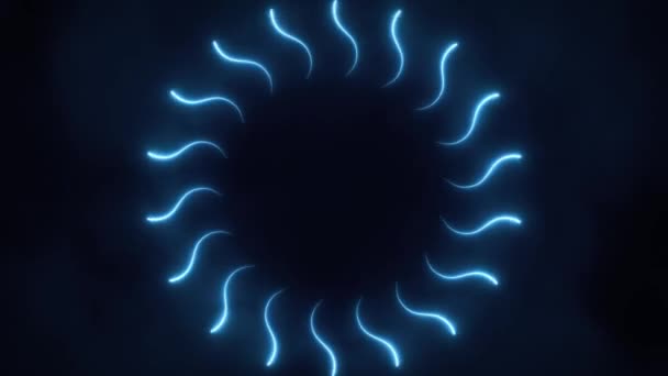 Абстрактный Неоновый Фон Красочными Лучами Света Футуристическая Волновая Концепция Яркой — стоковое видео