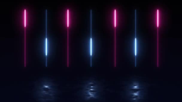 Fond Néon Abstrait Avec Des Rayons Lumière Colorés Concept Studio — Video