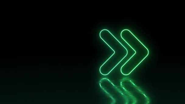Abstrakter Neon Hintergrund Mit Grünen Lichtstrahlen Futuristisches Studiokonzept Mit Pfeilen — Stockvideo