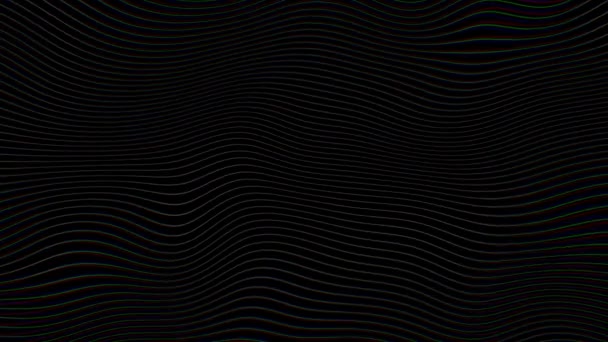 Лінії Поспіль Махають Ізольовані Чорному Тлі Петлі Турбулентність Частинок Турбулентність — стокове відео