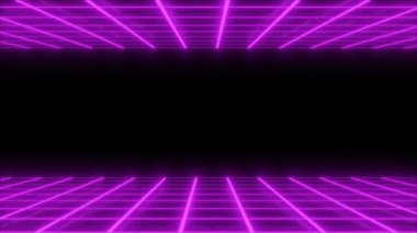 Retro siber punk tarzı 80 'lerin bilim-kurgu arka planı, lazer şebeke manzaralı. 1980 'lerin dijital siber yüzey tarzı. Üç boyutlu illüstrasyon. Retro Futurism Bilimkurgu Hareketi ızgarası, metin için yer