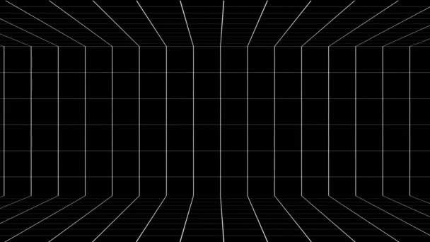 Retro Cyberpunk Styl 80S Sci Pozadí Futuristické Laserovou Mřížkou Krajiny — Stock video